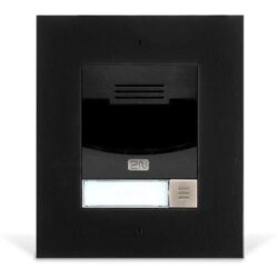 Détails visibles de Interphone vidéo IP encastrable noir avec caméra pour Platines de rue