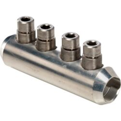 Connecteur de jonction métallique à vis pour câbles 95 à 240 mm², quatre bornes filetées
