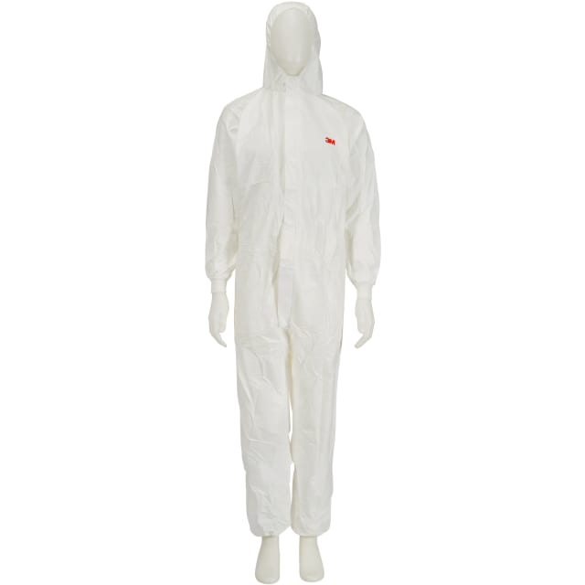 3M Combinaison de peinture jetable taille L Combinaison jetable blanche à capuche, poignets élastiques, taille L, fermeture intégrale