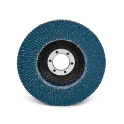 Disque à lamelles plat 115 x 22 mm grain 60 avec alésage central et lamelles abrasives bleues