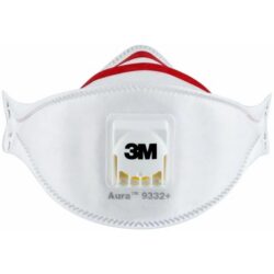 Masque anti-particules Aura 9332+ avec valve, configuration visible