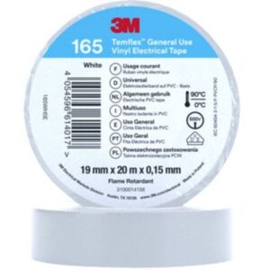 Ruban isolant électrique vinyle blanc 19 mm x 20 m