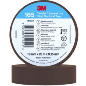 Ruban isolant PVC brun 19 mm x 20 m enroulé, usage général, résistance 90 C