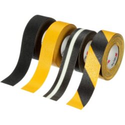 Ruban antidérapant noir et jaune 51 mm x 18,3 m avec surface granuleuse