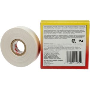 Ruban isolant blanc en tissu de verre 19 mm x 20 m en rouleau