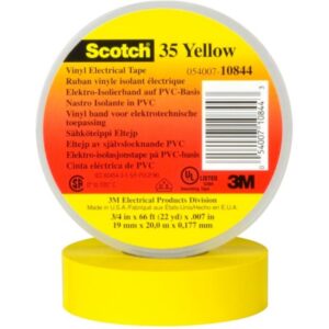 Ruban isolant électrique vinyle jaune 19 mm x 20 m en rouleau
