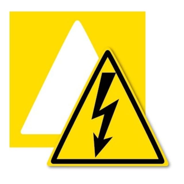Autocollant danger électrique éclair 4K (W.M.H.) détail produit Détails visibles de Autocollant danger électrique éclair 50 mm pour Accessoires de repérage
