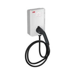 Borne de recharge murale 22kW Type 2 avec câble noir 5m et boîtier blanc