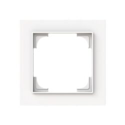 Cadre de finition 1 poste blanc mat avec ouverture carrée