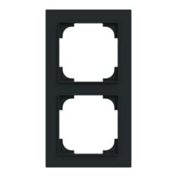 Cadre de finition double noir mat pour deux modules d appareillage