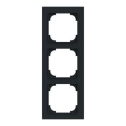 Cadre de finition triple noir mat avec trois ouvertures carrées verticales