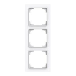 Cadre de finition triple blanc pour trois modules carrés