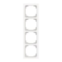 Cadre de finition blanc mat quatre postes pour appareillage mural