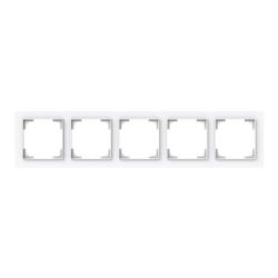 Cadre de finition blanc 5 postes pour appareillage électrique