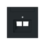 ABB - Plaque centrale Raccordement des données 2 gang noir mat - Busch-art linear - 2CKA001710A4234