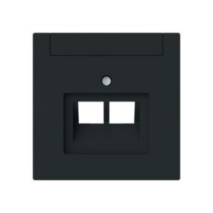 ABB - Plaque centrale Raccordement des données 2 gang noir mat - Busch-art linear - 2CKA001710A4234