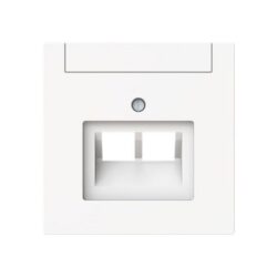 Plaque centrale blanc mat avec ouverture 2 ports pour prise de données