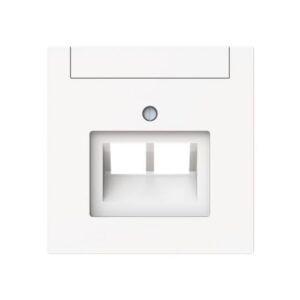 ABB - Plaque centrale Raccordement des données 2 gang studio blanc mat - Busch-art lin - 2CKA001710A4232