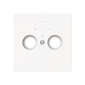 ABB - Plaque centrale TV / Radio / SAT triple studio blanc mat - Busch-art linear - 2CKA001724A4437