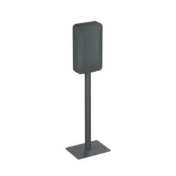 Socle métallique sur pied avec base rectangulaire et support vertical pour borne de recharge