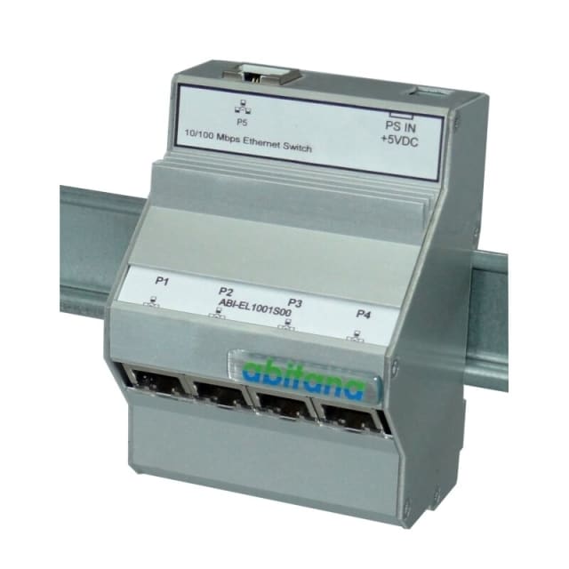 ABITANA - Fast Ethernet - switch 5 ports 10/100bT - rail-DIN - ABI-EL1001S00 ABITANA - Fast Ethernet - switch 5 ports 10/100bT - rail-DIN - ABI-EL1001S00