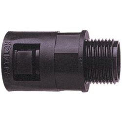 Raccord nipple droit noir M20 avec filetage extérieur pour presse étoupe