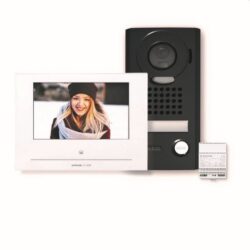 Détails visibles de Kit visiophone WiFi écran 7 pouces portier saillie noir pour Kits vidéophone