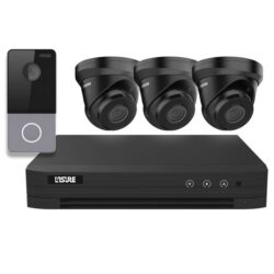 AIPHONE - Pack CCTV IP 3x cam tourelle 4MP + enreg + portier - A50000003