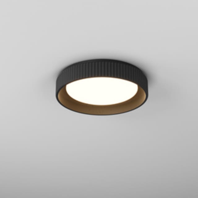 AQFORM BLOS cast plafonnier terracotta Plafonnier LED rond en saillie terracotta avec diffuseur blanc et bord noir strié