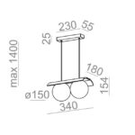 AQFORM - MODERN BALL WP x2 LED L940 suspended black struc - 59778-L940-D0-00-12 – Image 4