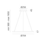 ARTEMIDE DECORATIF - Discovery LED 3000K 40W Push/DALi black - 1999130A