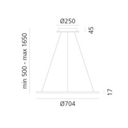 ARTEMIDE DECORATIF - Discovery LED 3000K 40W Push/DALi black - 1999130A