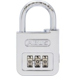 Détails visibles de Cadenas à combinaison 3 chiffres chromé 40 mm pour Cadenas