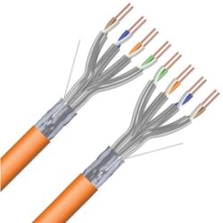 Câble réseau Cat 6A F/FTP LSOH orange, configuration visible
