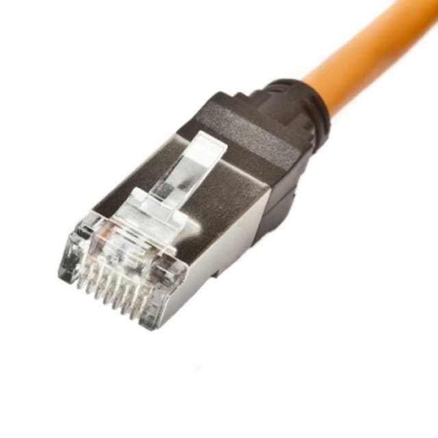 Cordon patch RJ45 Cat Aginode Belgium détail produit Détails visibles de Cordon patch RJ45 Cat 5e blindé LSZH 2 m orange pour Cordons patch RJ45