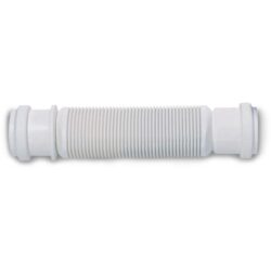 Kit siphon blanc en PVC pour VMC double flux avec corps flexible et embouts d extrémité