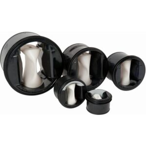 Module de régulation air rond noir avec diaphragme central et plusieurs diamètres
