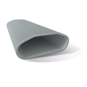 Conduit ovale gris en plastique souple pour ventilation avec intérieur lisse