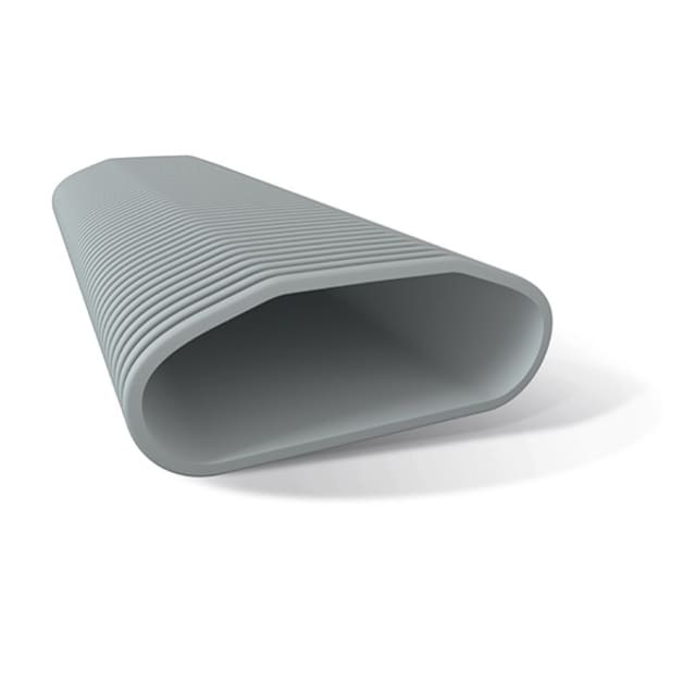 Aldes Optiflex Conduit ovale antibactérien Conduit ovale gris en plastique souple pour ventilation avec intérieur lisse