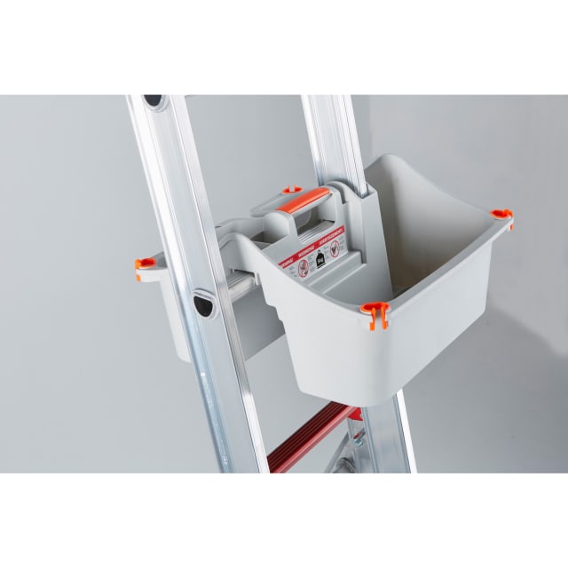 Altrex LadderCaddy support porte outils Support porte outils gris fixé à l échelle avec compartiment de rangement et crochets orange