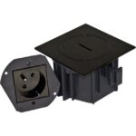 Arpi by Lithoss - Floor socket IP66 - 2P+T FR/BE Black Stainless Steel Brushed - AR7161318