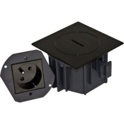 Arpi by Lithoss - Floor socket IP66 - 2P+T FR/BE Black Stainless Steel Brushed - AR7161318