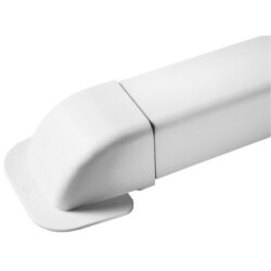 Sortie de mur blanche en plastique pour moulure, raccord coudé avec base arrondie