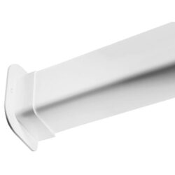 Passage de mur blanc 80x60 mm pour tubes avec plaque de finition