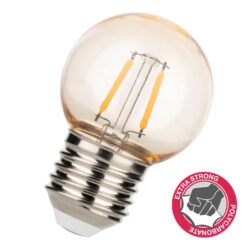 Ampoule LED filament E27 G45 dorée 2W 2200K culot vis métallique
