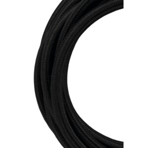 BAILEY - Câble Textile 3 mètres Noir 3x0.75mm2 fil de terre Fil en cuivre 3 conducteurs - 139690
