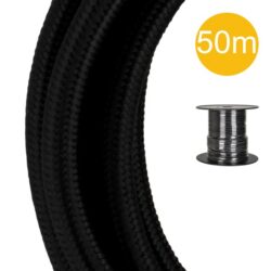 BAILEY - Câble Textile Rouleau 50 mètres Noir 2x0.75mm2 Fil en cuivre textile 2 conducteu - 140317