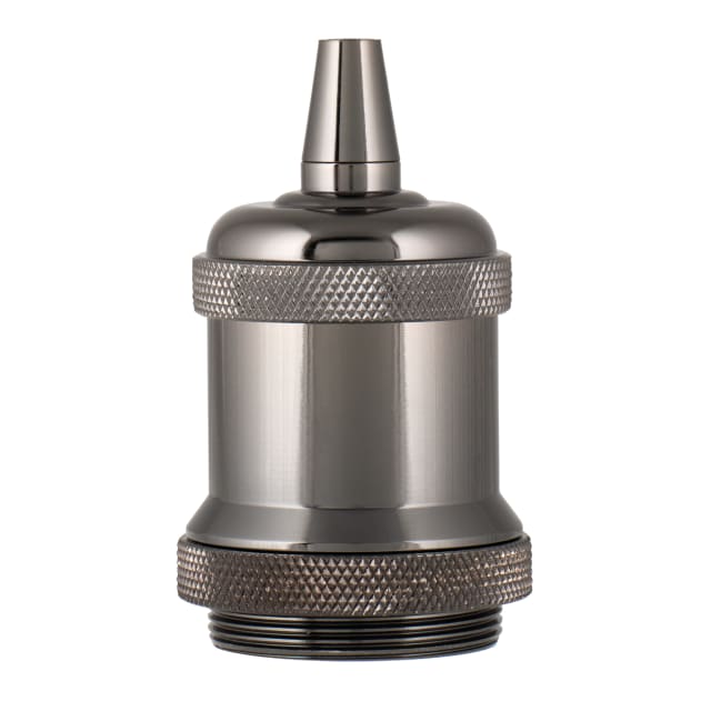 BAILEY Decorative lampholder Douille aluminium E27 noire Douille aluminium E27 noire avec serre câble et filetage extérieur