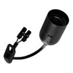 BAILEY - Douille lisse E27 en résine thermoplastique noire avec 15 cm de câble 2x0.75 mm² - 140215