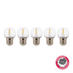BAILEY - EcoPack 5pc LED Filament Safe Sphérique G45 E27 1W 2700K Clair 80lm(9W) 5x141885 - 144945